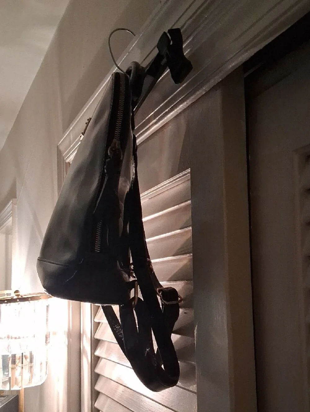 Dooney & Bourke Black Patent Leather Backpack